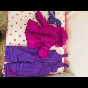 18-24 months girl snowsuit and snow gloves